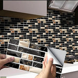Kitchen Wall Sticker Black Gold Mosaic 48 Pcs