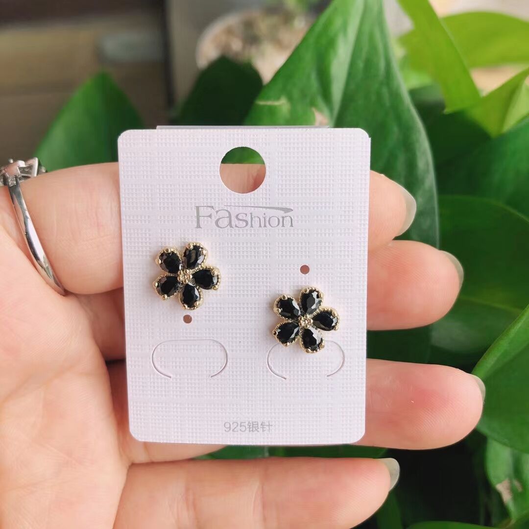 Ruby Flower Earrings Qing Xing Rose Gold 925 Silver