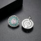 Round Earrings with Pink Zircon Floral Design