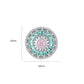 Round Earrings with Pink Zircon Floral Design