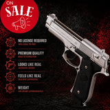 Silver M92 Beretta Airsoft Toy Gun – Realistic, Durable & Fun for Airsoft Enthusiasts with single shot mode
