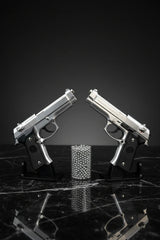 Silver M92 Beretta Airsoft Toy Gun – Realistic, Durable & Fun for Airsoft Enthusiasts with single shot mode