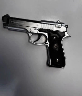 Silver M92 Beretta Airsoft Toy Gun – Realistic, Durable & Fun for Airsoft Enthusiasts with single shot mode